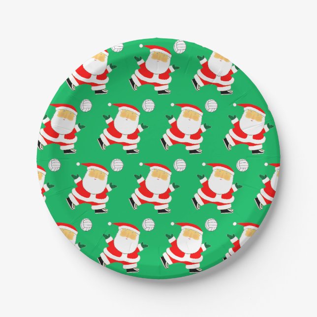 Creative Volleyball Weihnachtsfeier Pappteller (Vorderseite)