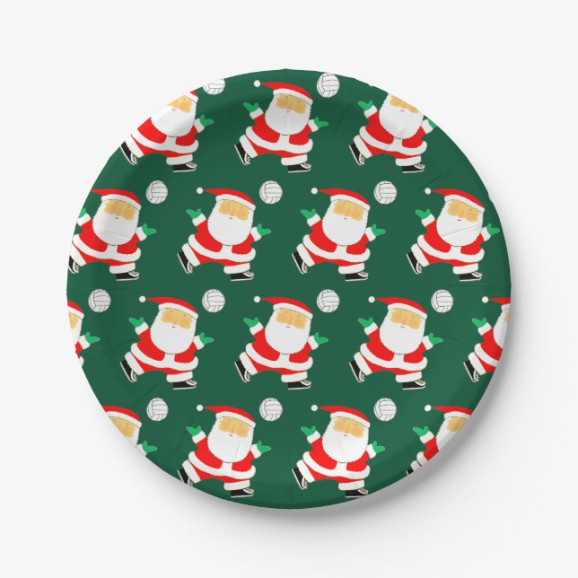 Creative Volleyball Weihnachtsfeier Pappteller (Vorderseite)