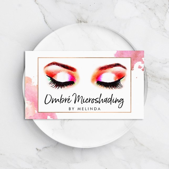 Creative Watercolor Eyebrows Microshading Visitenkarte (Von Creator hochgeladen)