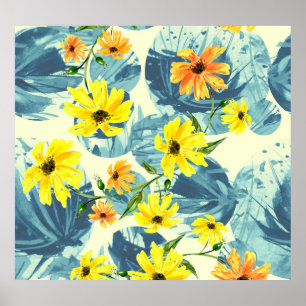 Creative Watercolor Pflanze: Stilvoll nahtlos Poster