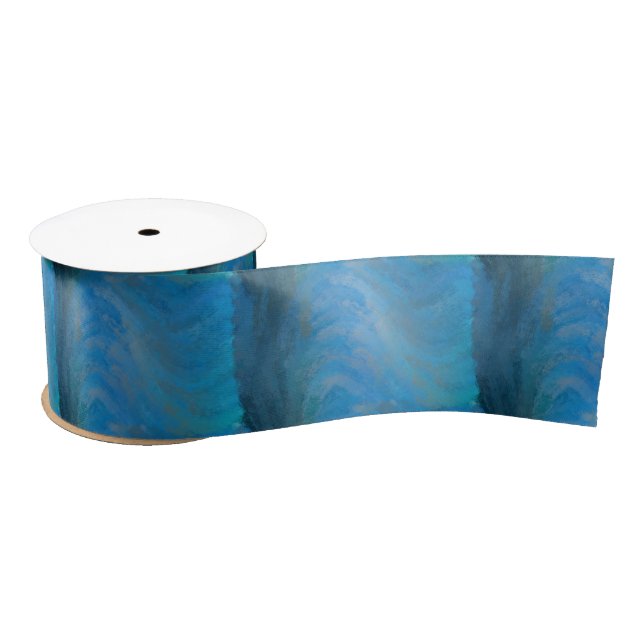 creative wavy blue design satinband (Spule)