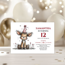 Creative whimsical animals deer kids birthday 