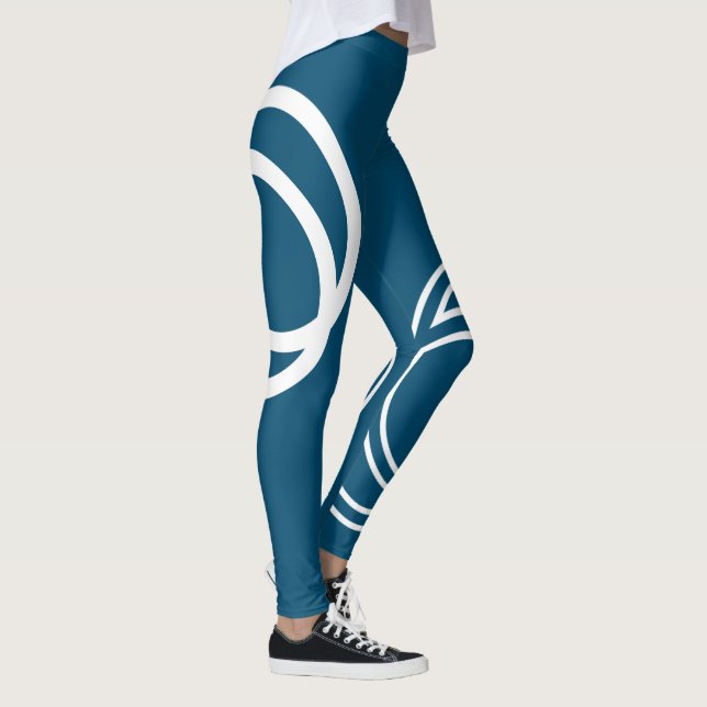 Creative White Monochrome Interseccles Legg Leggings (Rechts)