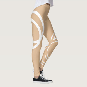 Creative White Monochrome Interseccles Legg Leggings