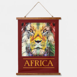 Creative Wildlife African Lion Travel Africa Wandteppich Mit Holzrahmen