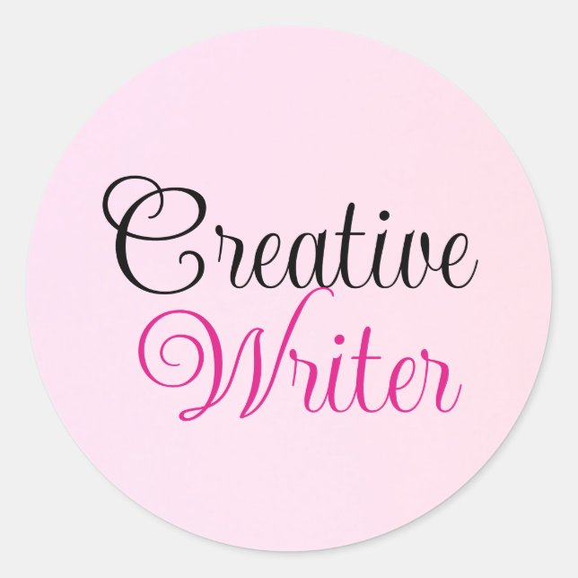 Creative Writer Pastel Pink Runder Aufkleber (Vorderseite)