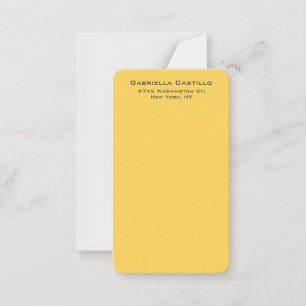 Creative Yellow Color Schlicht Elegant Einfach Mitteilungskarte