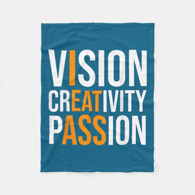 Creativity On Shirt Sarcastic Funny Motivation  Fleecedecke (Vorderseite)