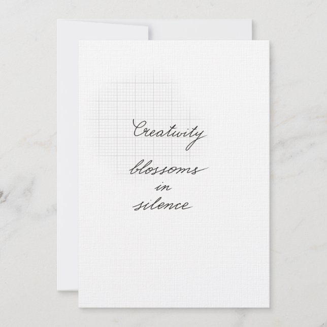 Creativity silence quote card karte (Vorderseite)