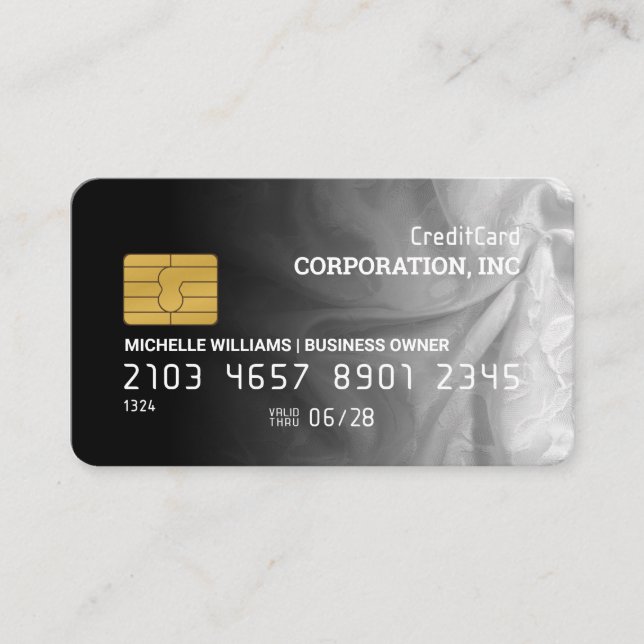 Credit Card | Elegant Fabric Gradient Visitenkarte (Vorderseite)