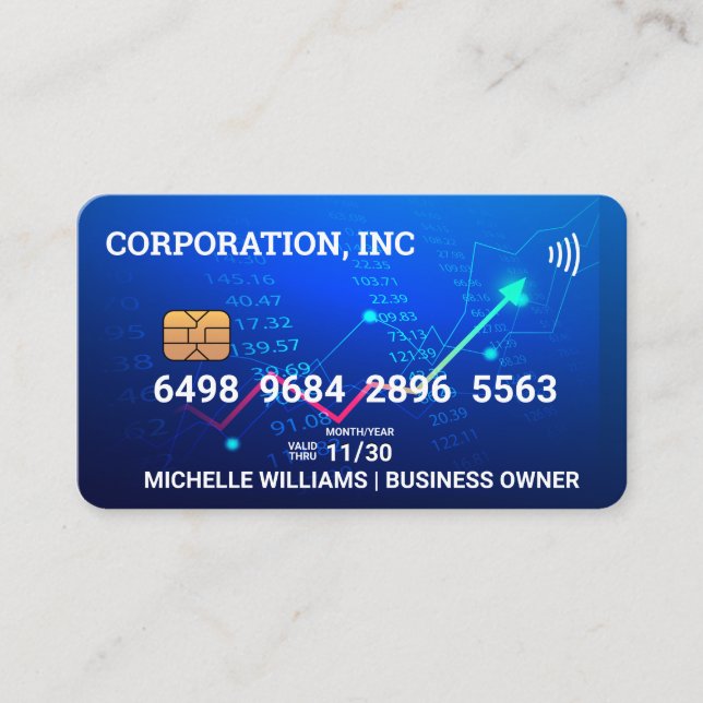 Credit | Debit Card | Financials | Stock Charts Visitenkarte (Vorderseite)