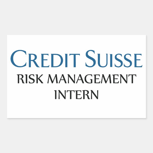 Credit Suisse Risk Management Intern Rechteckiger Aufkleber (Vorderseite)