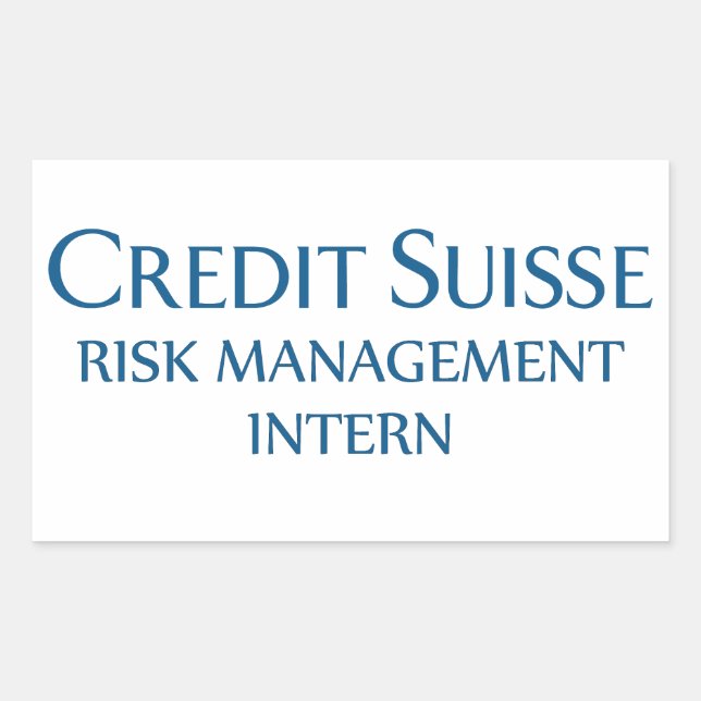 Credit Suisse Risk Management Intern Rechteckiger Aufkleber (Vorderseite)