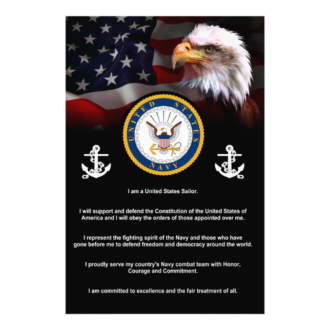 Credo der United Staaten Navy SAILORS Fotodruck (Vorne)