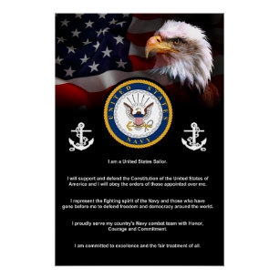 Credo der United Staaten Navy SAILORS Poster