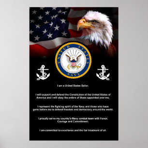 Credo der United Staaten Navy SAILORS Poster