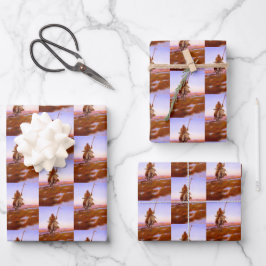 Cree Indian Native American Art Charles M Russell Geschenkpapier Set