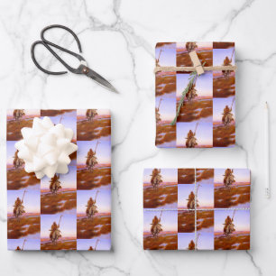 Cree Indian Native American Art Charles M Russell Geschenkpapier Set