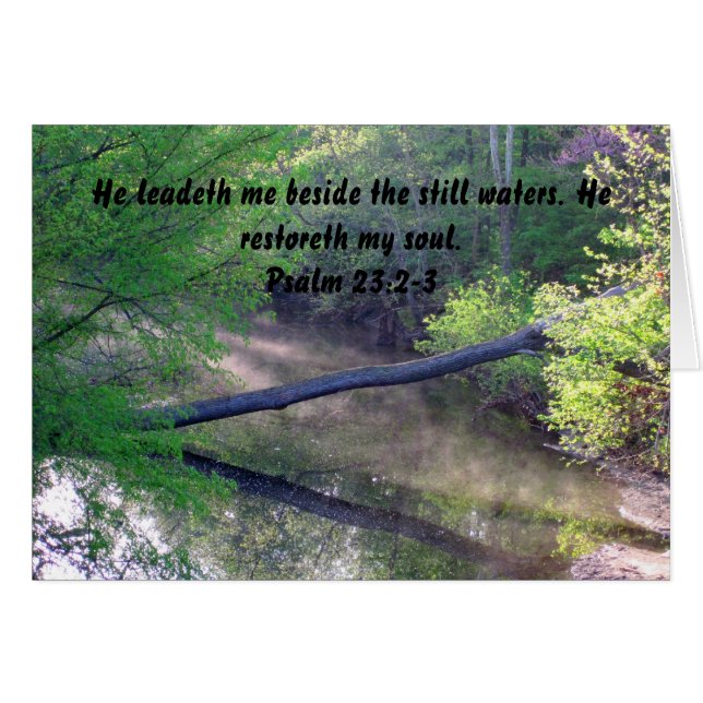 Creek auf Misty Spring Morning Psalm 23 (Vorderseite (Horizontal))