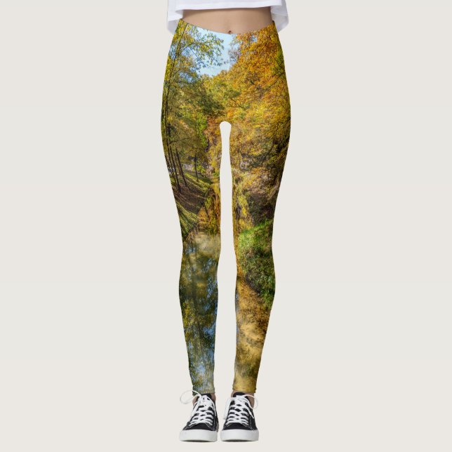 Creek Autumn Reflections Vertikal Leggings (Vorderseite)