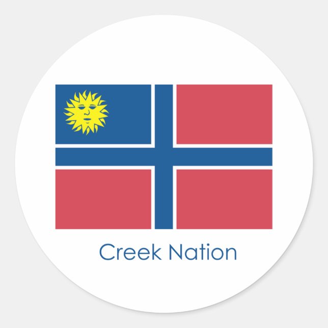 Creek Nation Flag Runder Aufkleber (Vorderseite)