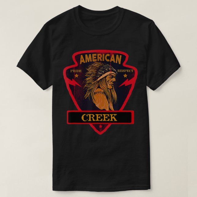 Creek Native Amerikanische Ureinwohner Prix Respec T-Shirt (Design vorne)