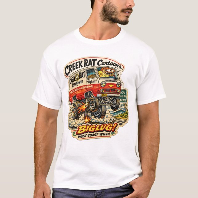 Creek Rat | CreekRat Co. | 2026 Cartoon-Logo T-Shirt (Vorderseite)
