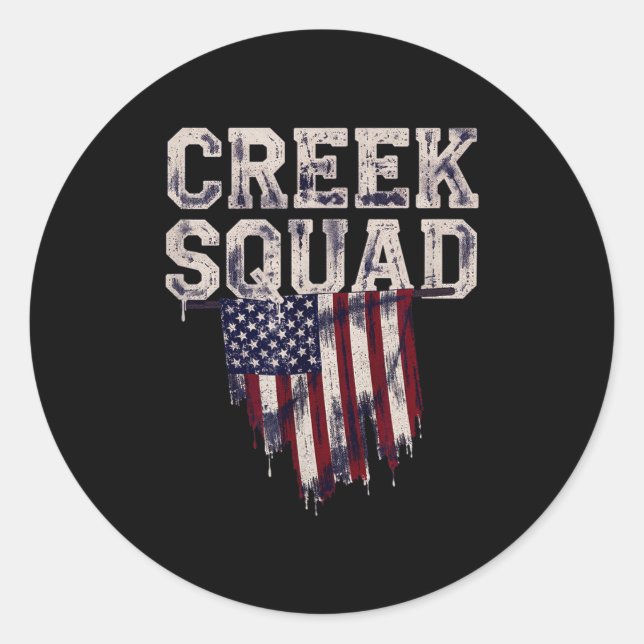 Creek Squad Patriotisch  Runder Aufkleber (Vorderseite)