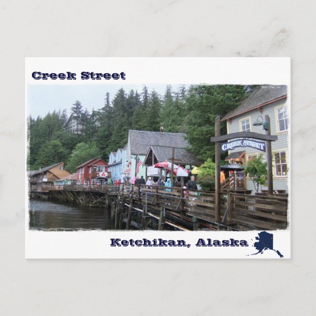 Creek Street in Ketchikan Alaska Reisen Souvenir Postkarte (Vorderseite)