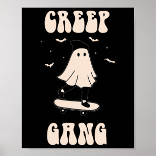 Creep Gang Geist Skateboard Lustiger Halloween Ska Poster