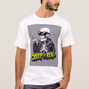 Creep It Real - Cooles Skelett Halloween 5 T-Shirt