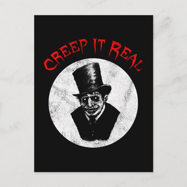 Creep It Real Funny Creepy Halloween Kostüm Postkarte (Vorderseite)