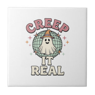 Creep It Real Ghost Disco Halloween-Shirt-Design_1 Fliese