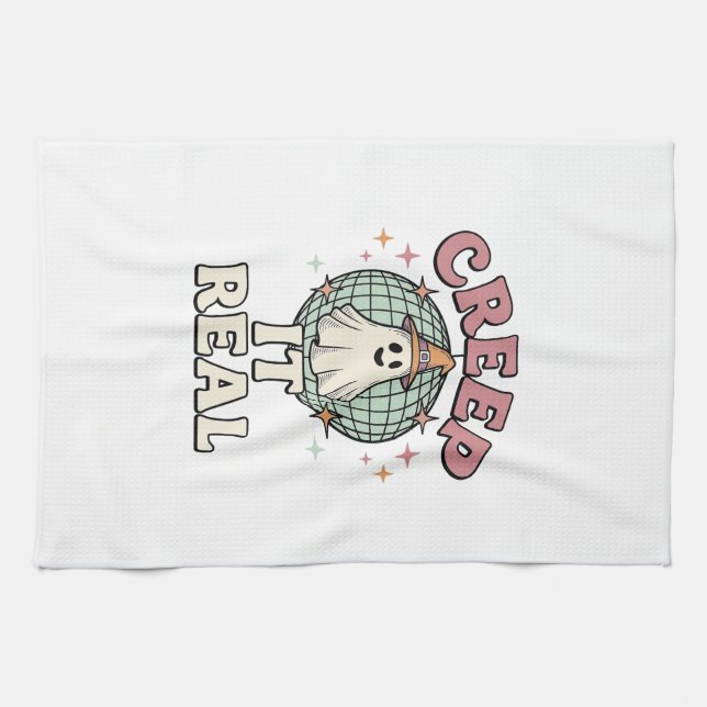 Creep It Real Ghost Disco Halloween-Shirt-Design_1 Geschirrtuch (Horizontal)