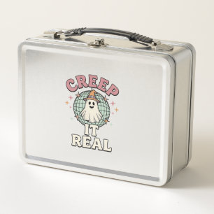 Creep It Real Ghost Disco Halloween-Shirt-Design_1 Metall Brotdose