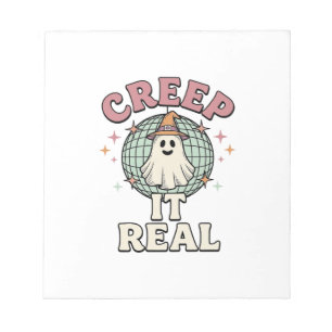 Creep It Real Ghost Disco Halloween-Shirt-Design_1 Notizblock