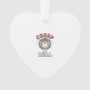 Creep It Real Ghost Disco Halloween-Shirt-Design_1 Ornament