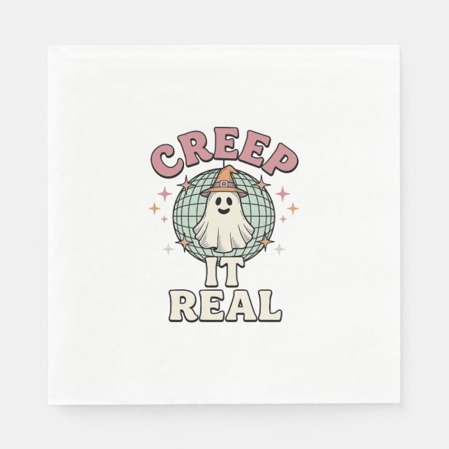 Creep It Real Ghost Disco Halloween-Shirt-Design_1 Serviette (Vorderseite)