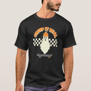 Creep It Real Ghost Skater Boy Skateboard Mütze T-Shirt