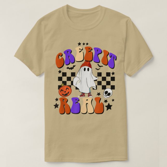 Creep It Real Ghost Trick oder Treat,Halloween Fal T-Shirt (Design vorne)