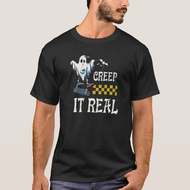 Creep It Real Halloween Creepin Ghost Boy Girl Ska T-Shirt (Vorderseite)