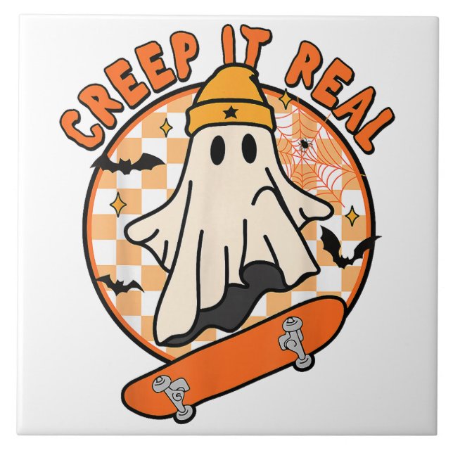 Creep It Real Halloween Fliese (Vorderseite)