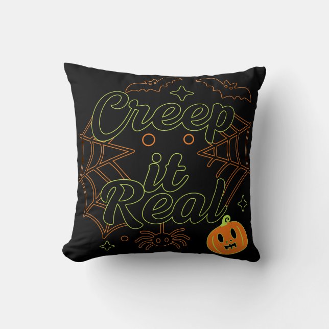 Creep It Real Halloween T-Shirt Kissen (Vorderseite)