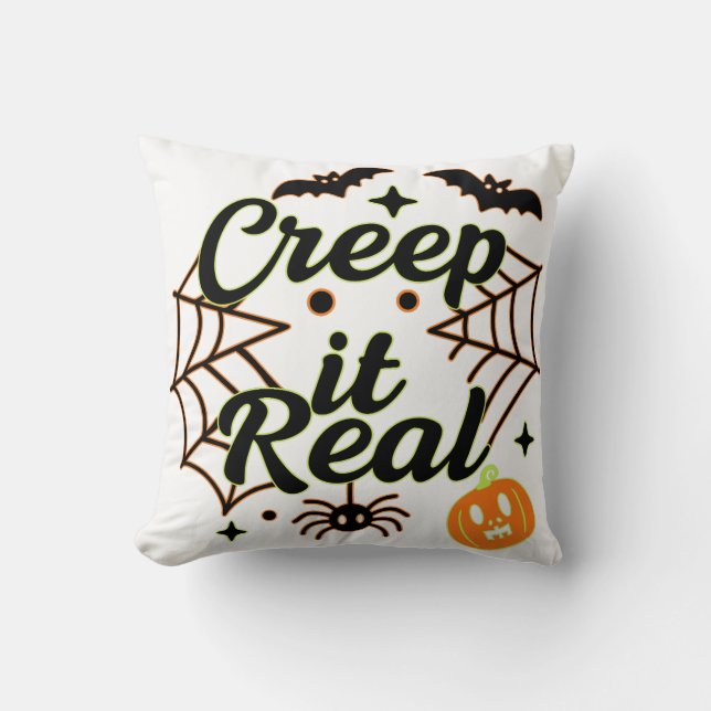 Creep It Real Halloween T-Shirt Kissen (Vorderseite)