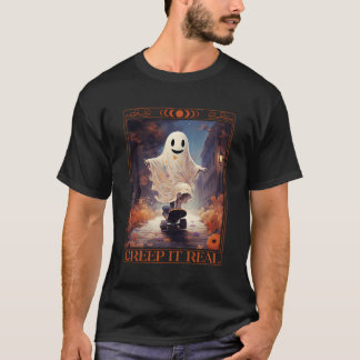 Creep It Real Halloween Tarot Card Blumenghost Sk T-Shirt