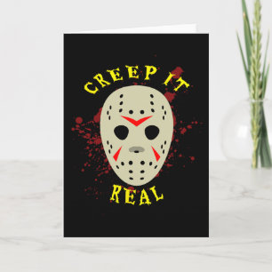 Creep It Real Hockey-Maske Halloween-Horror Karte
