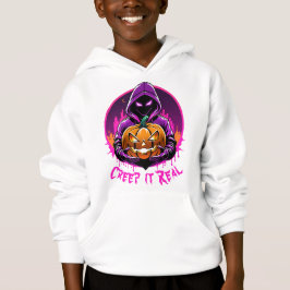 Creep it Real, Horror Halloween Illustration Hoodie