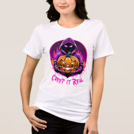 Creep it Real, Horror Halloween Illustration Tri-Blend Shirt