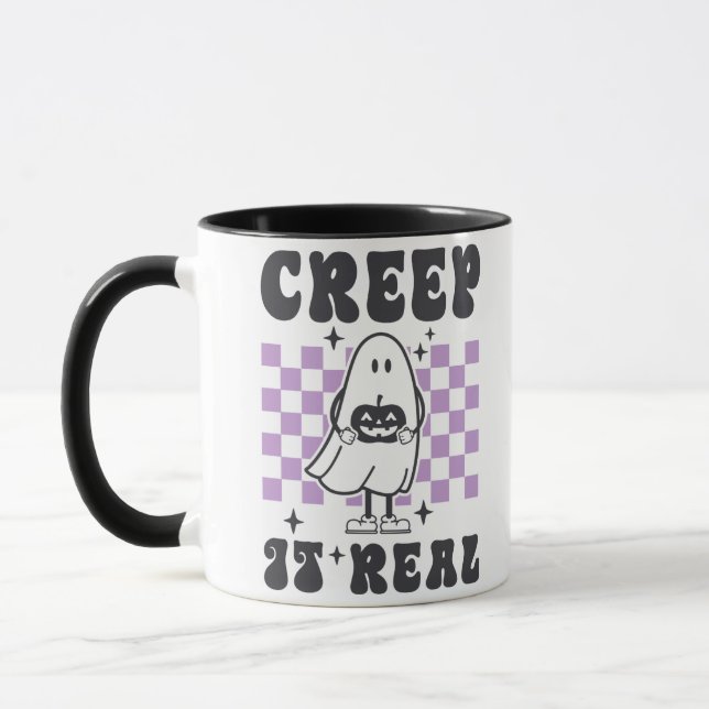 Creep It Real Niedlich Ghost White Halloween Tasse (Links)