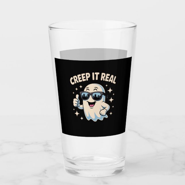 Creep It Real, Niedliche Halloween Ghost Glas (Vorderseite)